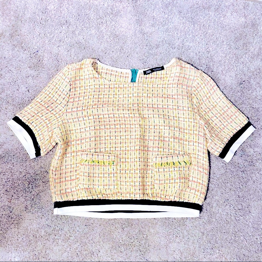 Zara Knit Cropped Blouse
